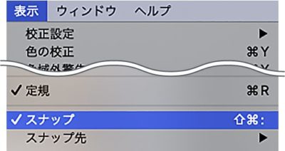 表示メニュー：スナップ