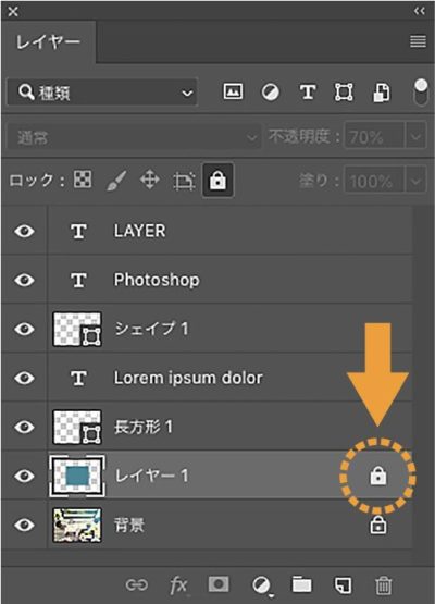 ロックされたレイヤー