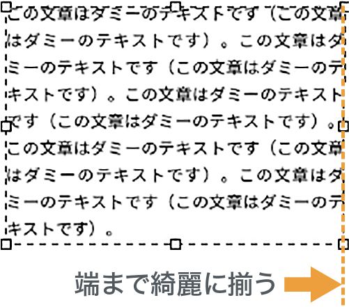 均等配置（最終行左揃え）の例